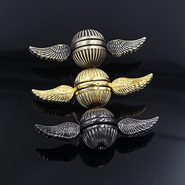 Multibao Snitch Fidget Hand Spinner for Kids & Adults Metal Sensory Toys Gadget Spinning Top Focus Toy Fingertip (Dark Silver)