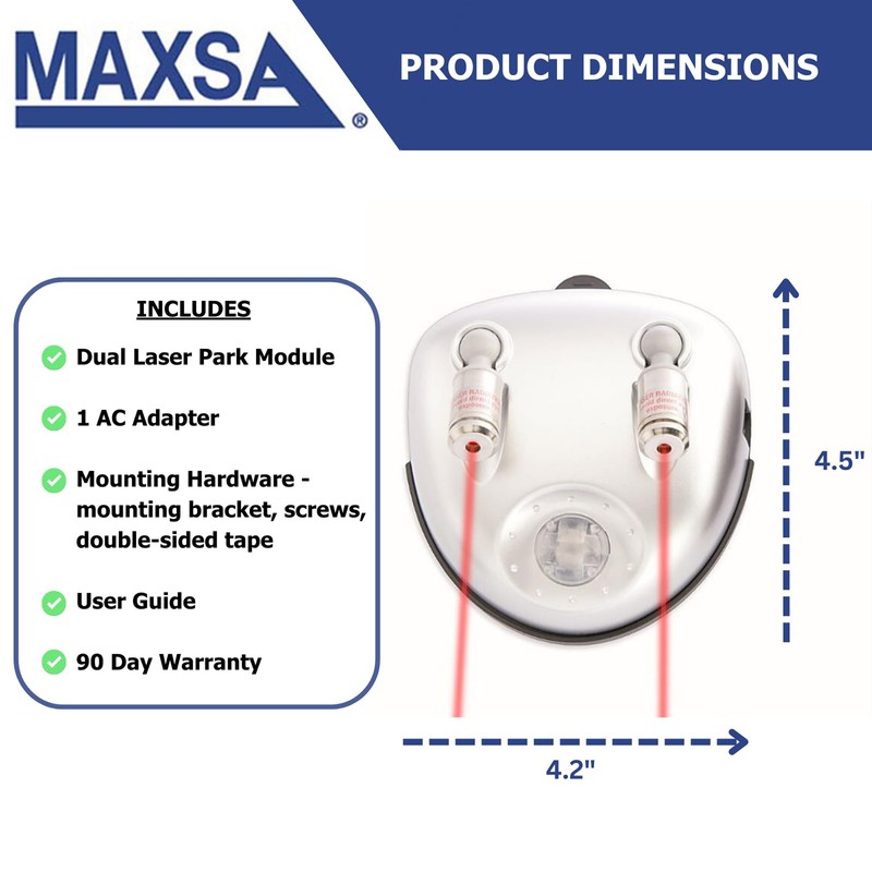 Maxsa 37312 Park Right Dual Laser Parking Guide for Garage