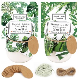 40 x Jam Doilies Christmas Sets, 15 x 15 cm Jam Doilies Christmas + 20 m Jute Yarn + 10 Adjustment Rubbers + 40 Gift Tags, Christmas Decoration for Jam Jars Small