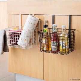 Hanging Multi-purpose Steel Basket Basket White 2ea