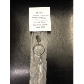 Fabrics and Drapes - 36 Inch - 6 Pack - Amazing Drapery Universal Flexible Clear Acrylic Grommet Baton Curtain Wands - with Your Choice of Ring Finish Black - Style #G30B