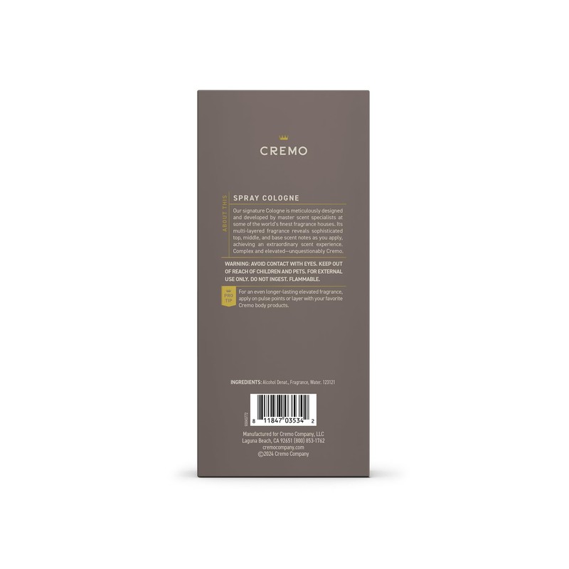 Cremo Cologne For Men - Vintage Suede Mens Cologne Spray,