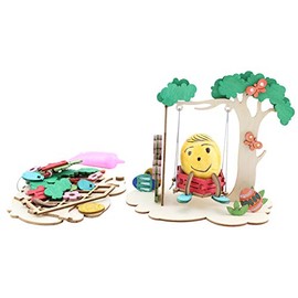 Drechslerei Kuhnert - Hobaku Craft Set Swing - Wooden to Assemble - 15 x 20 x 10 cm - Made in Germany
