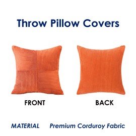 TAOSON Pack of 2,White Boho Corduroy Pillow Covers Decorative Throw Pillow Covers Soft Solid Couch Pillowcases Cross Patchwork Textured Cushion Covers for Living Room Bed Sofa 12x20 inch