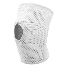 OLLAS 1pc Plus Size Knee Compression WrapBrace (Order A Size Up), Breathable AdjustableKnee Brace For Men And Women, Knee BraceWith Side Stabilizers Leg Supporter:_White（1pc）_XXL