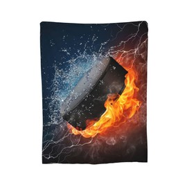 Fun Hockey Cool Sport Throw Blanket Super Soft Warm Boy Men Bedding Bed Blankets for Couch Bedroom Sofa Office Car, All Season Cozy Flannel Plush Blanket, 50"X40"