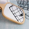 lasenersm 1 Piece Wooden Makeup Mirror Curved Edge Square Handheld
