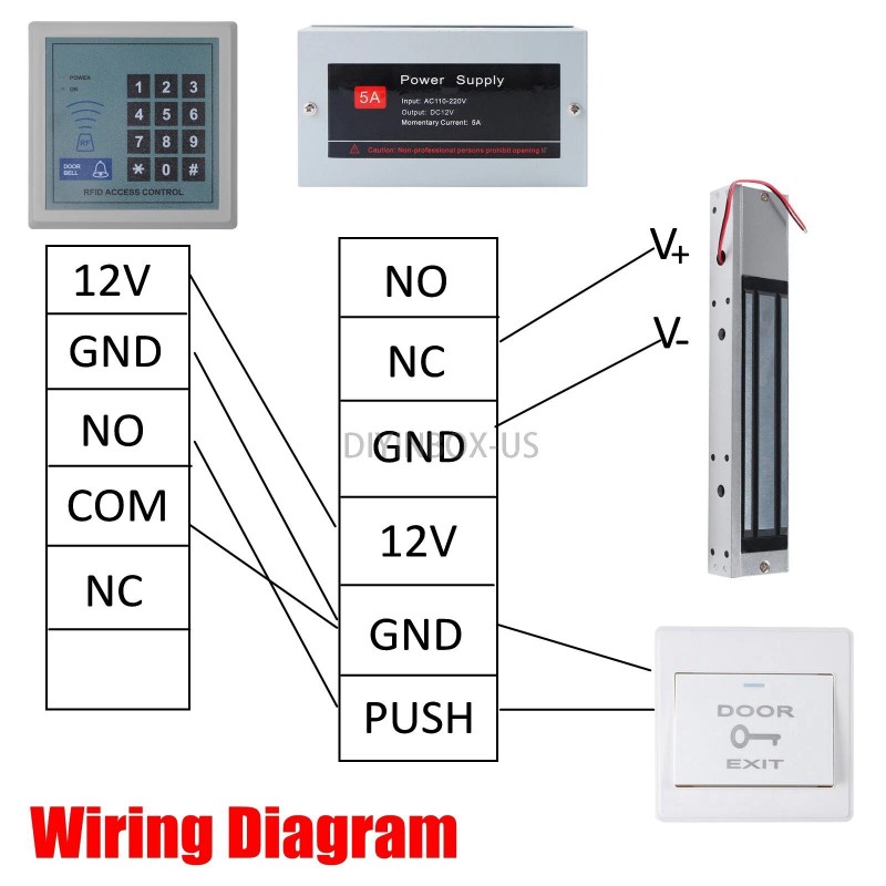 AGPtek Full Set RFID Door Lock Magnetic Access Control System