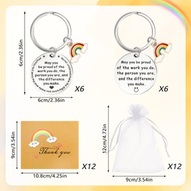 36 PCS Thank You Gifts, Appreciation Keychain Gift Bulk for Teacher/Coworkers/Nursery, Leaving keyrings Gifts for Colleagues Women, New Job Employee Gifts for Women, Thank You Cards for Christmas