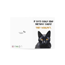 Funny Cat Birthday Card - If Cats Could Send Cards They Wouldn't - 6 x 8 Inch - Made in UK - Includes Envelope - Blank Inside - Sustainable Materials