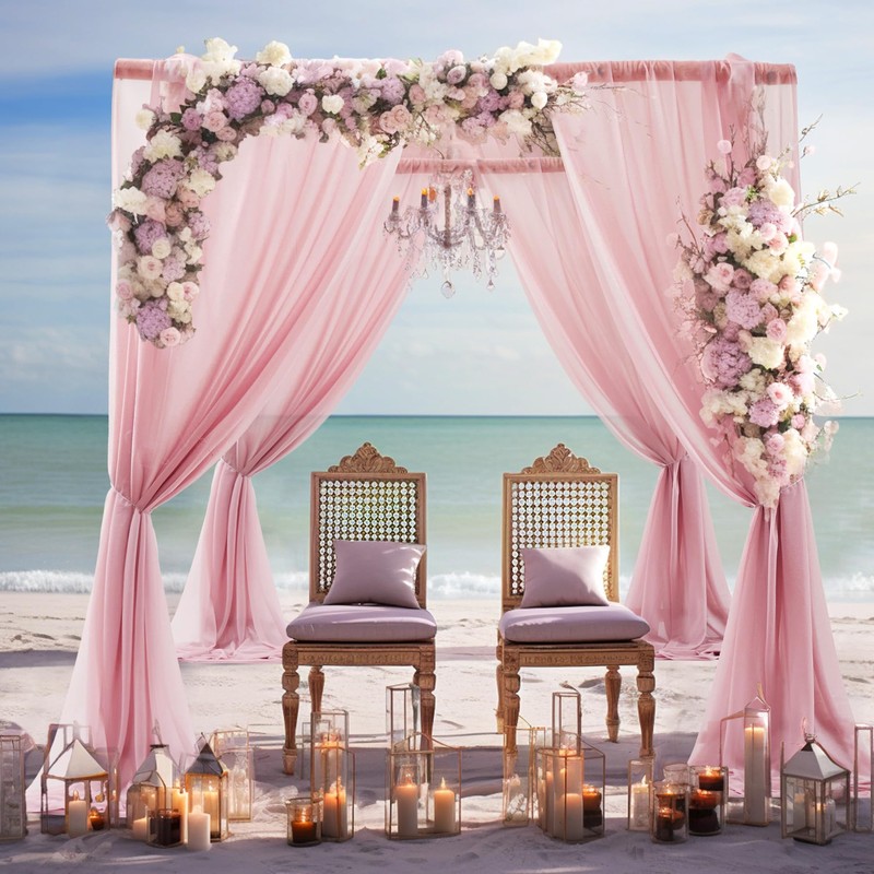 Wedding Arch Draping Fabric, 2 Panels 30" x 20Ft Dusty