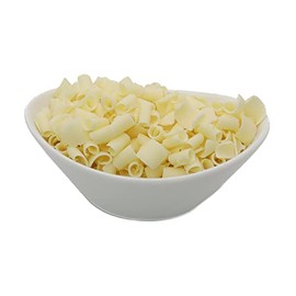 White Chocolate Shaved Curls, OliveNation White Chocolate Curls, Elegant Belgian Chocolate Edible Blossom Curls for Topping, Garnish & Decoration - 2