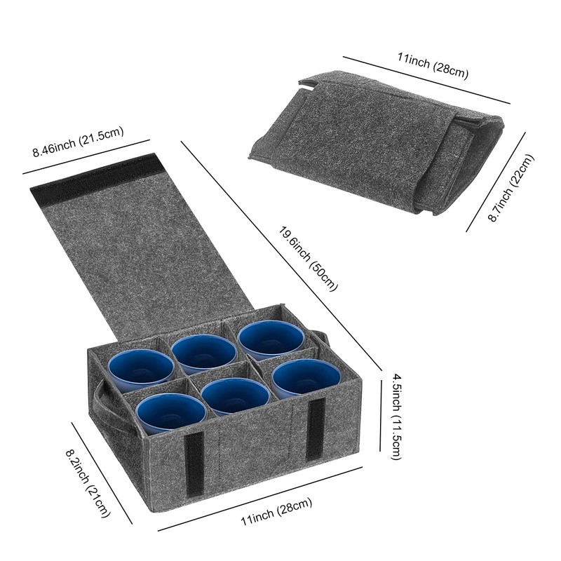 Pack of 2 Plate Holders Motorhome, Felt Organiser Motorhome, Cup