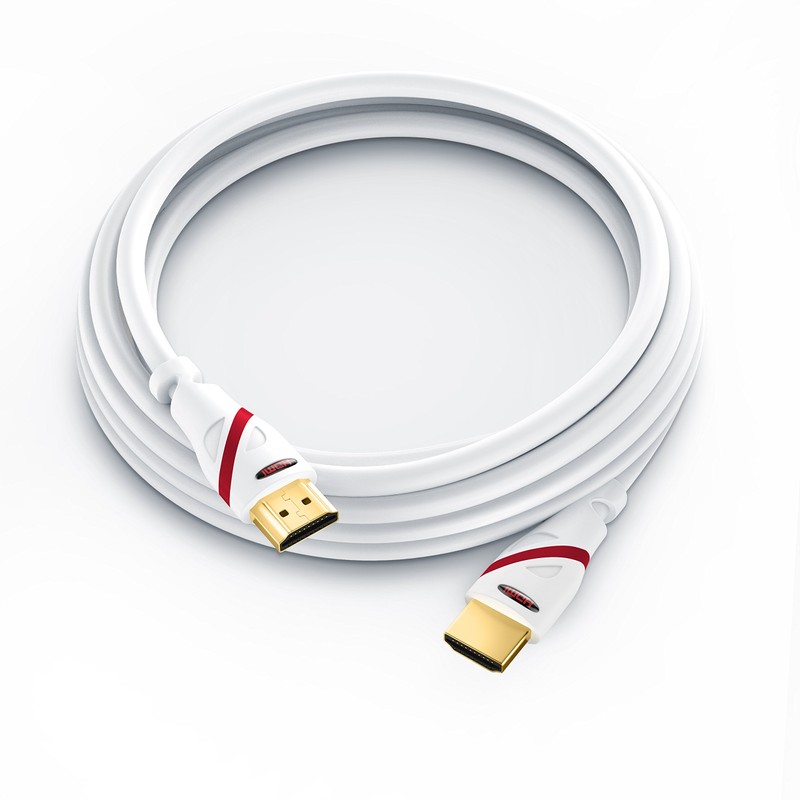 CSL- Ultra HD 4K HDMI Cable White/Red/Black V2 White