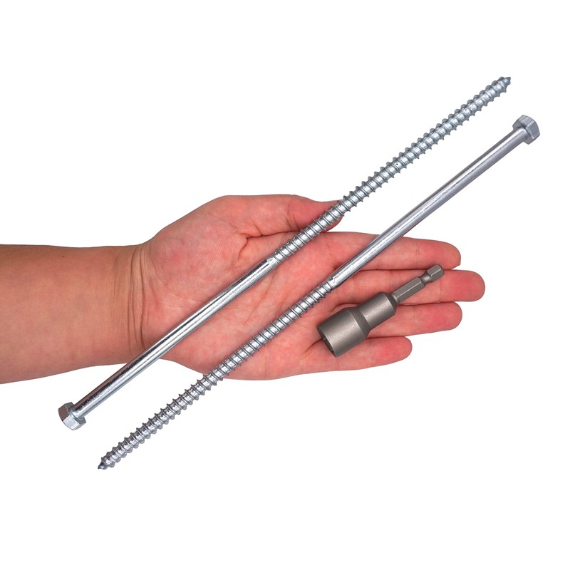 SKIR'CO (Pack of 10) DIN 571 Galvanised Steel Hex Wood