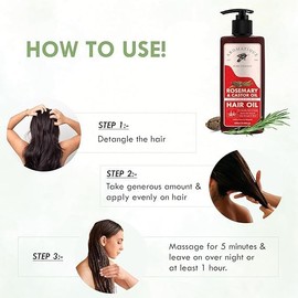 Generic Rosemary Castor Oil For Hair Growth Organic | Rosemary Oil & Castor Oil for Hair Growth - Helps Reduce Hair Fall & Dandruff - Cold Pressed & He-xane Free Oil (200 ml) 6.76 Fl oz