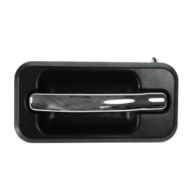 TRQ Rear Left Exterior Door Handle Chrome & Black Drivers Side Compatible with 2003-2009 Hummer H2 HU1520101