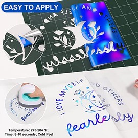 VINYL FROG Holographic HTV Vinyl Roll 12"x5ft Blue Metallic Heat Transfer Vinyl Iron on Vinyl Easy to Cut & Weed DIY Heat Press Design for T-Shirts