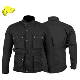 Hive Moto Men's Motorcycle Jacket CE Armor Corduroy Coat With Protections Racing Gear Adjustable Big Pockets (US, Alpha, 3X-Large, Regular, Regular, Black)