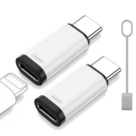 Lightning Type C Converter, Set of 2 - PD 27W Rapid Charging - 480 Mbps High Speed Data Transfer (Only for Smartphone and PC Transfer) - No Earphones Compatible, Lightning Type-C Converter, Anti-lost