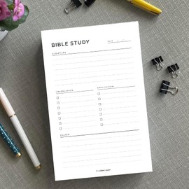Todaisy Paper Bible Study Supplies 5.5 x 8.5 Church Notes Notepad, Bible Journal, SOAP Bible Study, Religious Teaching Tool. 50 tear off Notepad sheets