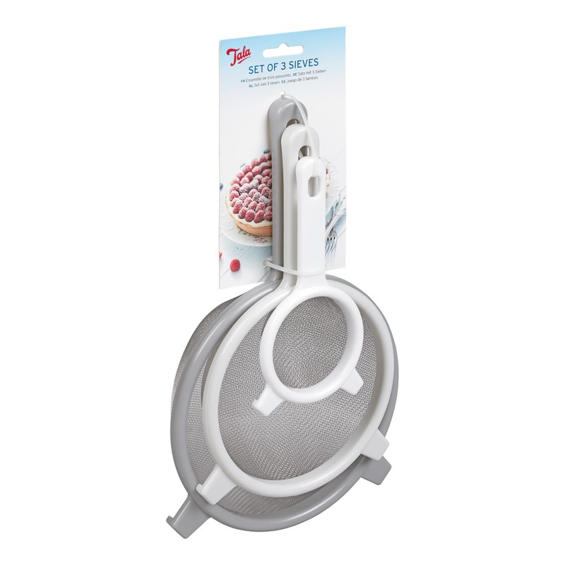 Tala 10A00444 Kitchen Set, Plastic Handle Straining Sieves Measuring 8cm,