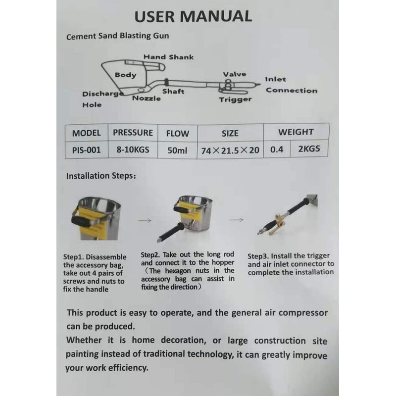 YOUHO Air Texture Gun Stucco Sprayer Mortar Sprayer Concrete Stucco