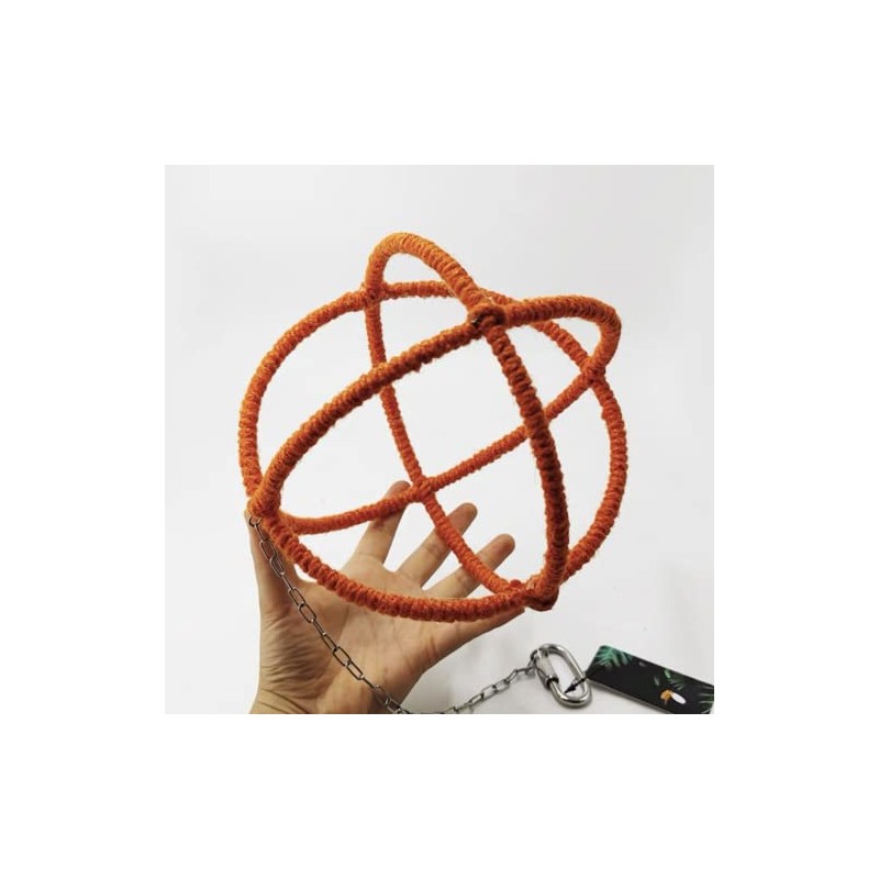 Parrot Globe Rope Swing Parrot Stand Perch Toy Portable (Large,