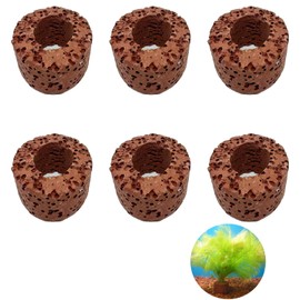 6 Pcs Aquatic Water Plant Fixed Rings, Aquarium Landscape Ceramic Pottery Plant Pot Gravity Ring for Fish Tank Accessories (Medium Sized)