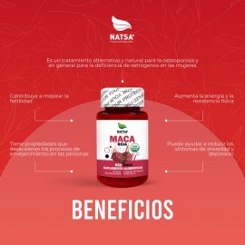 Maca Roja Peruana, Red Maca 100 Cápsulas, Fertilidad, + Energía, Antioxidante, Antidepresivo, Calidad Premium Sabor Natural