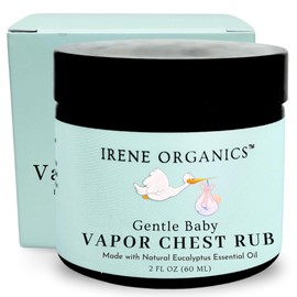 Irene Organics Baby Soothing Vapor Chest Rub Made with Lavender and Eucalyptus Essential Oils and all Natural Ingredients, Petroleum Free, For All Ages, Infants, Kids and Adults - 2oz