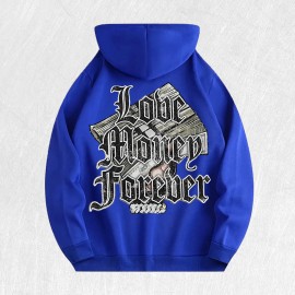 Love Money Forever Graphic Hoodie 100% Cotton US Warehouse 6 ColorsColor: Blue, Size: S