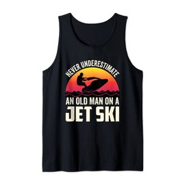 Mens Jet-Ski Never Underestimate an Oldman Jet Ski Water Sports Tank Top