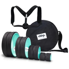 Ultimate Back + Neck Bundle, 4-Pack Chirp Wheel Massage Rollers, Carrying Case, Upper Back Posture Corrector, Includes Focus, Muscle Massage, and Gentle High Density Foam Rollers, Up to 500 lbs, Mint