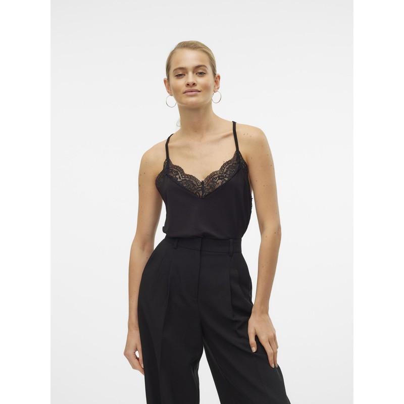 Vero Moda Women's Sleeveless Top, Lace, black, s