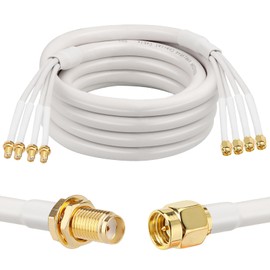 MOOKEERF SMA Extension Cable - 10FT SMA Male to SMA Female Coax Cable Ultra Low-Loss Quad-KMR195 Coaxial Cable Antenna Extension Cable with SMA Connector for 5G Cellular Routers, Gateways, Hotspots