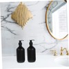 WOONEKY 2pcs Refillable Plastic Soap Dispenser Pump Bottles Black Matte