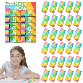 Pack of 30 Soft 2B Erasers, Rainbow Erasers, Rubber Erasers for Pencils and Coloured Pencils, Schools, Sketches, Paintings, Educational, Arts