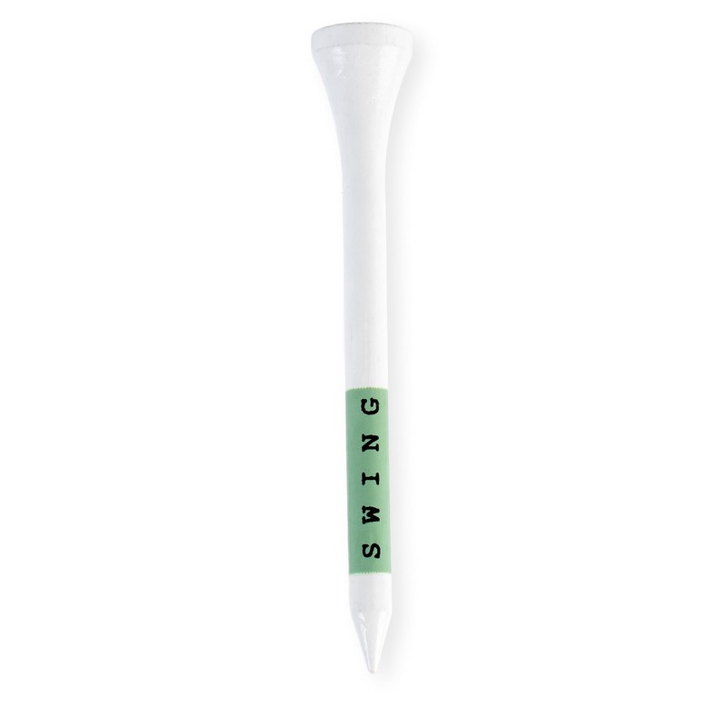Green Swing 70mm White & Green Bamboo Golf Tees 30pcs