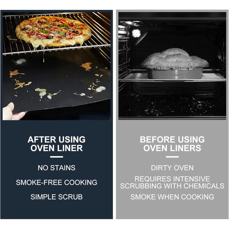 Meegoo Oven Liners for Bottom of Oven, 2 Pack Large