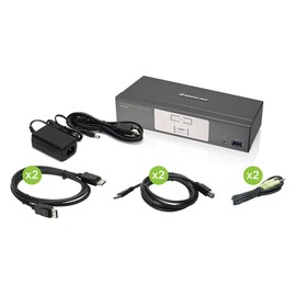 IOGEAR 2-Port 4K UHD DisplayPort KVMP Switch with USB 3.0 Hub (TAA Compliant)