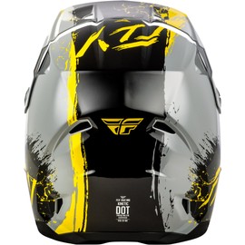 FLY Racing Youth Kinetic Drip MX Helmet – ECE/DOT Approved, Lightweight Polycarbonate Shell, Advanced Protective Motocross Gear - (Grey/Black/Yellow, Youth Medium)