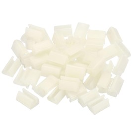 PATIKIL Kitchen Sink Rack Feet, 50 Pack 4mm ID Plastic Sink Protective Replacement Feet Wire Bumpers Protector for Kitchen Sink Grid, White