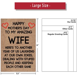Ziwenhu Rude Wife Mother's Day Card from Husband, Funny Mothers Day Gifts Idea for Wife,Humor Mother's Day Card for Women,Unique Gifts for Mothers Day