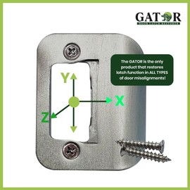 Gator Door Strike Plate with Screws, – 2-1/4" by 1-3/4" Universal Latch Restorer Alloy Steel Lock Hardware for Interior and Exterior Doors, Replacement Door Latch Plate | Satin Nickel 1-Pack
