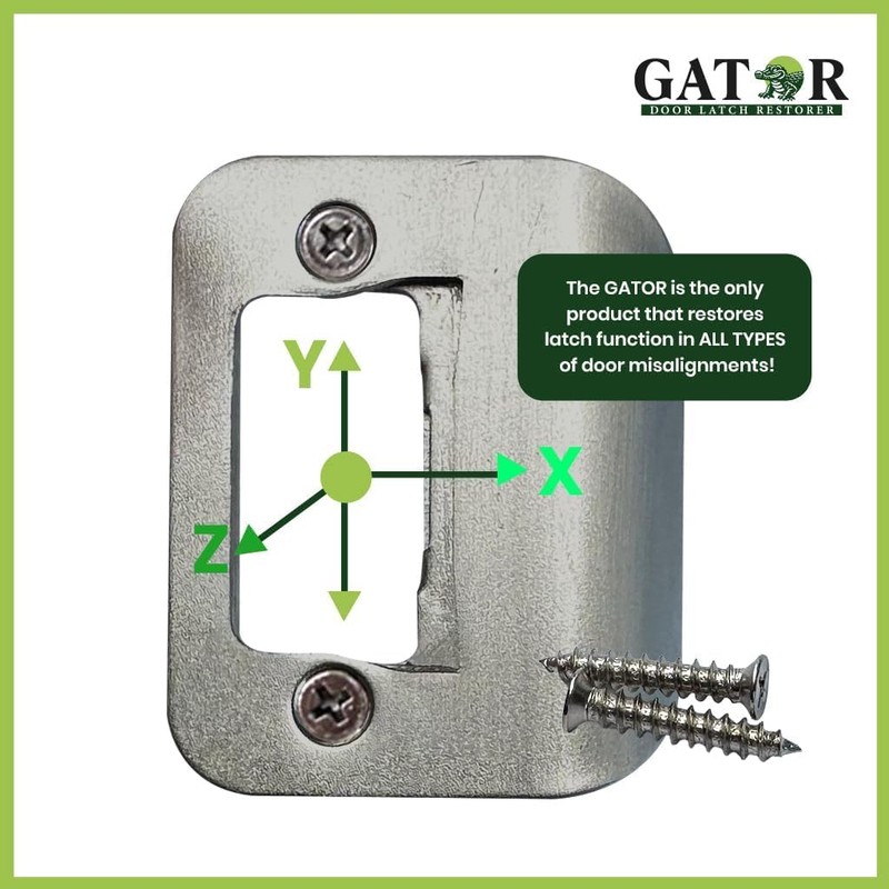 Gator Door Strike Plate with Screws, – 2-1/4" by 1-3/4"