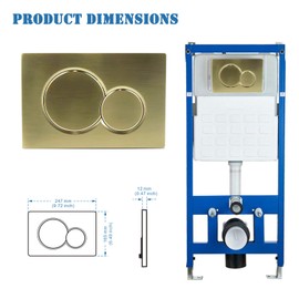 VALLVATER Dual-Flush Actuator Plate Compatible with Geberit 115.770.46.6, Brushed Gold