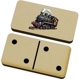 Azeeda 'Steam-powered Locomotive Train Pixel Art ' Domino Set & Box (DM00040256)