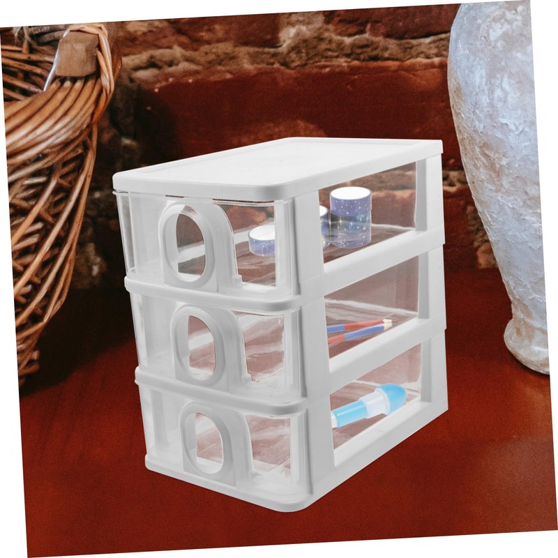 Levemolo Storage Organizer for Office Transparent Desk Organizer Box Compact