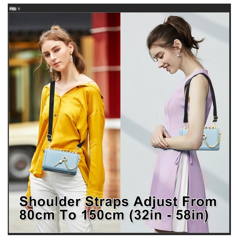 RAFIYU 2 Pcs Universal Replacement Shoulder Strap, 2.5cm Wide Black